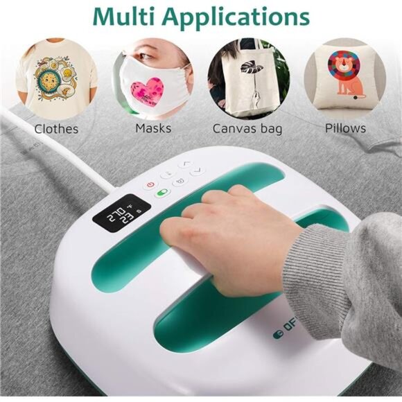 Heat Press Machine, Portable Easy Press 9"x9" Iron-on Press - Picture 4 of 7